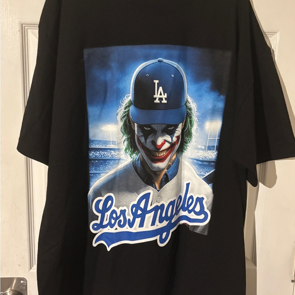 The Joker Los Angeles Evil Clown Black T-Shirt Size 3X Pro Team New
